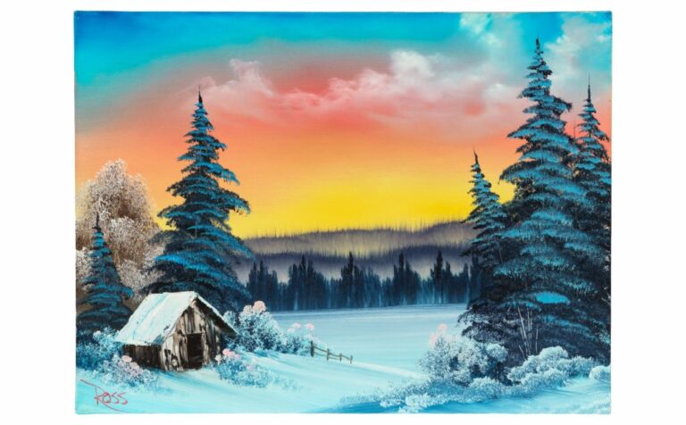 30 Tableaux de Bob Ross aux Enchères pour la TV Publique